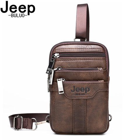 Bolsas de mensajero de hombro para hombre JEEP BULUO, riñonera de pecho multifunción pequeña, bolsa de cintura para piernas para hombre, nueva moda, bandolera informal ► Foto 1/6