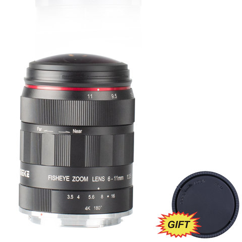 Meike 6-11mm ultraancho F3.5 Zoom lente de ojo de pez para Nikon F montaje de cámaras DSLR D3400 D5500 D5600 D7000 con APS-C/completa ► Foto 1/5