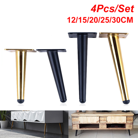 4 unids/set patas de la Mesa de mueble de Metal cónico sofá del gabinete del armario de muebles pierna pies 12/15/20/25/30CM silla pierna pies ► Foto 1/6