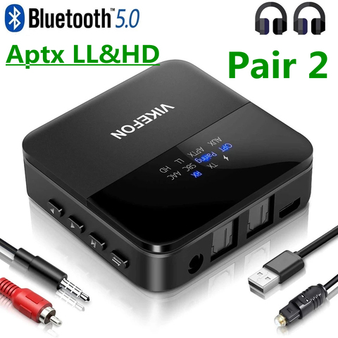 Receptor y transmisor de Audio Bluetooth 5,0 adaptador inalámbrico de baja latencia, AptX HD LL, RCA SPDIF, 3,5mm, Aux, Jack para TV, PC y coche ► Foto 1/6