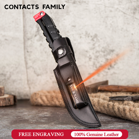 CONTACT'S FAMILY-Funda de cuero genuino para cuchillo, funda con hebilla para cinturón de cintura, bolsillo, herramienta multifunción, 1 ud. ► Foto 1/6