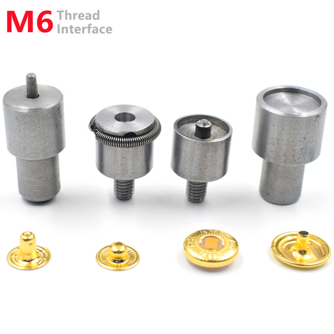 Kit de herramientas de presión de Metal, 1 Juego de interfaz de molde M6 hilo/19mm y 50 botones, ajuste de botones de instalación, 10mm/12mm/12,5mm ► Foto 1/6
