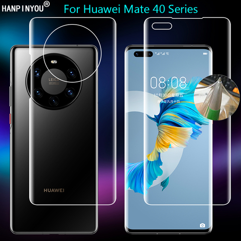 Para Huawei Mate 40 Mate40 Pro Plus RS Porsche Clear TPU/Mate antihuellas hidrogel cubierta completa Protector de pantalla suave película ► Foto 1/6