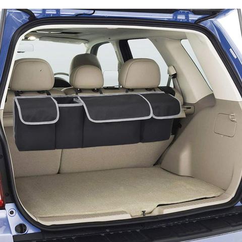 Organizador de maletero de coche Universal, bolsa de almacenamiento de asiento trasero de SUV ajustable, alta capacidad, multiusos, Oxford, organizadores de asiento trasero de coche ► Foto 1/6