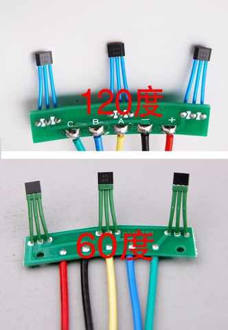 Uds dos eléctrico de la rueda del motor del vehículo Hall elemento de placa 3144 41F 43F 413 placa de circuito sensor Hall con alambre de tres ruedas ► Foto 1/5