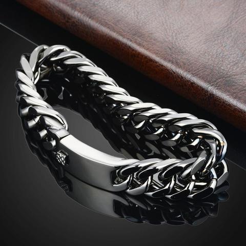 Pulsera de cadena cubana para hombre, brazalete de Metal chapado en oro, accesorios de joyería de fiesta, nueva moda ► Foto 1/6