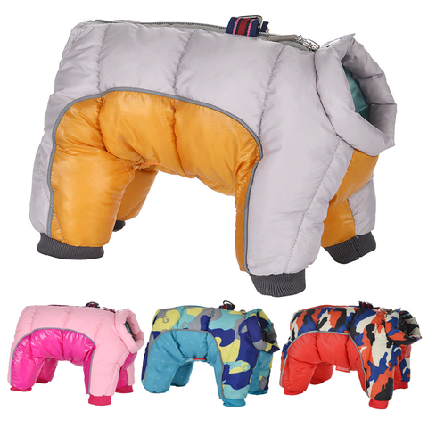 Ropa de invierno para perros, abrigo para perros con cachorro cálido, chaqueta impermeable reflectante para perros, monos de Bulldog Francés Chihuahua ► Foto 1/6