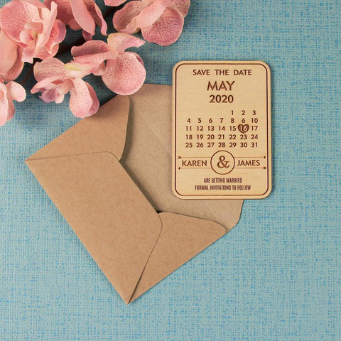 Imán de madera con calendario personalizado, regalo de damas de honor, Ideas para guardar la fecha, recuerdos de boda ► Foto 1/2