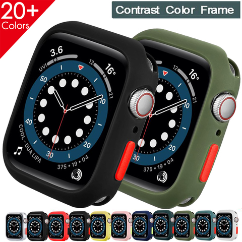 Funda para Apple Watch Series 5, 6, se, 3, 42mm, 38mm, Protector de silicona suave, accesorios para iWatch de 40mm y 44mm ► Foto 1/6