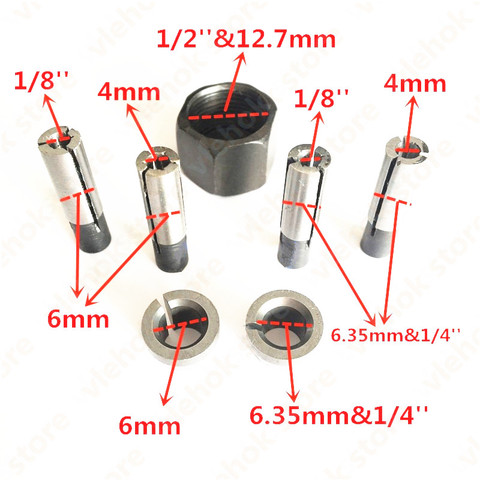 Tuerca Collet cono 6mm 6,35mm para reemplazar Makita 3701 3708FC 3708F 3707FC 3706 3707F 3705 3703 3700B 3700D 3620 de 3709 herramientas eléctricas ► Foto 1/4