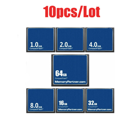 10 unids/lote Compact Flash CF Card 64GB/32GB /16GB/8GB/4GB/2GB/1GB/512MB/256MB/128MB tarjetas Compactflash Digital tarjeta de memoria cámara ► Foto 1/6
