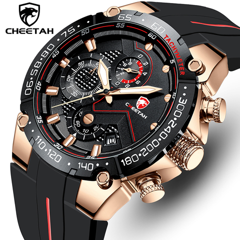 CHEETAH nueva moda relojes para hombre de la marca de lujo de gran Dial militar reloj de cuarzo impermeable deporte cronógrafo reloj Masculino ► Foto 1/6