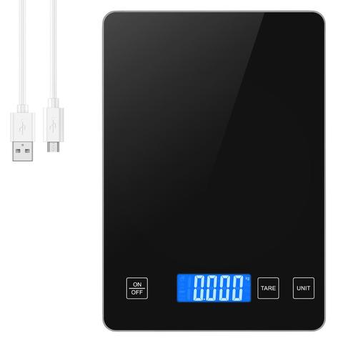 Báscula electrónica de precisión para cocina, herramienta de medición de precisión, Mini USB, gramo Digital, pantalla LCD de vidrio para alimentos, báscula portátil ► Foto 1/6