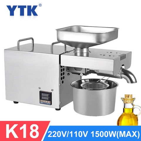 YTK-prensa automática de aceite K18 para el hogar, Extractor de aceite de linaza, cacahuete, prensa en frío, máquina de aceite de 1500W(max) ► Foto 1/6