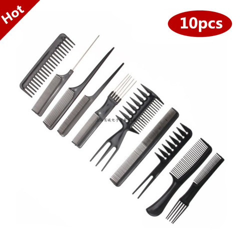 Mejor Nuevo 10 unids/set peine cepillo de pelo profesional salón Barbero peines cepillo de pelo peines de peluquería herramientas de diseño para cuidado del cabello ► Foto 1/6