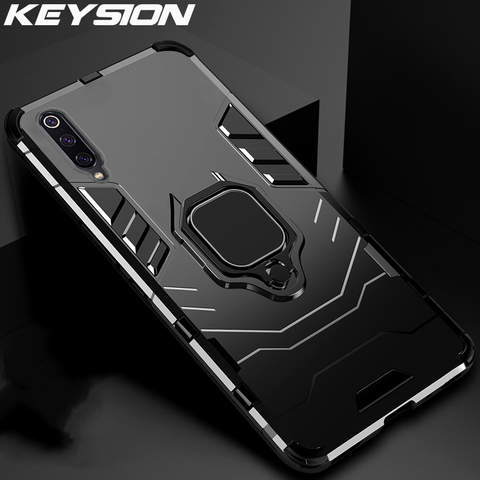 KEYSION a prueba de choques de la armadura caso para Xiaomi mi A3 A3 Lite CC9e mi 9T Pro 9 SE F1 soporte funda del teléfono del anillo para redmi note 7 7A 5 6 pro ► Foto 1/5