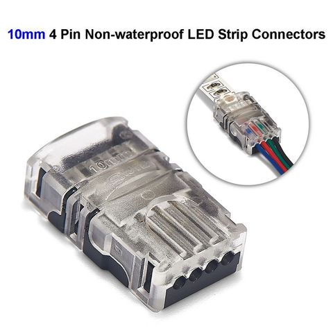 Conector para tira de LED de 10mm, 3 uds., 4 pines, Conector de cable para tira de luces Led RGB 5050, no impermeable, uso de conexión de cable ► Foto 1/6