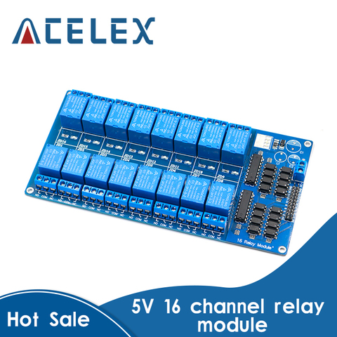 Módulo de canal de relé 5V 16 para arduino ARM PIC AVR DSP aislamiento optoacoplador de correa de placa de relé electrónica ► Foto 1/6
