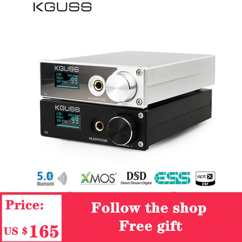 KGUSS D6 DAC USB XMOS ES9018K2M decodificador de Audio DSD Bluetooth CSR8675 5,0 APT-X amplificador de auriculares de DAC ► Foto 1/5