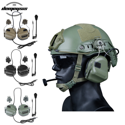 Auriculares de caza tácticos del ejército de alta calidad con casco militar Airsoft Paintball auriculares CS Wargame ► Foto 1/6