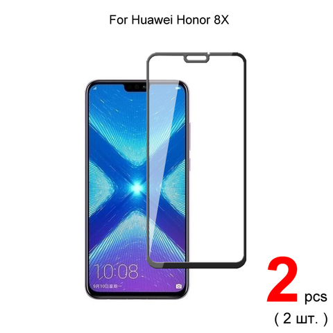 2 uds funda completa templada de Honor 8X Protector de pantalla de vidrio templado para Honor 8x ► Foto 1/4