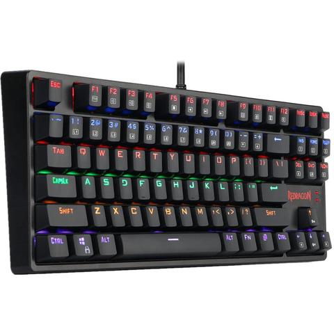 Redragon-Teclado mecánico para jugar, Teclado mecánico para PC K576R, con cable USB, LED de arco iris, retroiluminado, compacto, 87 teclas ► Foto 1/6