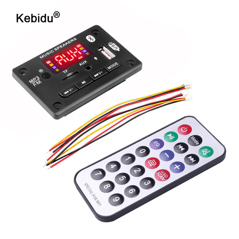 Kebidu-reproductor MP3 inalámbrico Bluetooth 5,0, módulo de decodificación MP3 para coche, USB, ranura para tarjeta TF, USB, FM, decodificador remoto, módulo de decodificación ► Foto 1/6