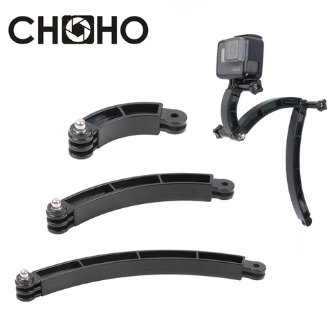 Brazo de extensión curvada para casco Go Pro, palo de Selfie automático, 3 vías, para gopro HERO 7, 6, 5, 8, 9, Xiaomi Yi, 4K, SJCAM, DJI, accesorios ► Foto 1/6