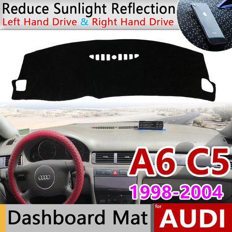 Para Audi A6 C5 1998 ~ 2004 4B estera antideslizante cubierta del salpicadero almohadilla parasol Dashmat proteger accesorios de alfombra s-línea 2001 de 2002 de 2003 ► Foto 1/6