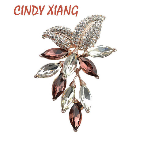 CINDY XIANG flor cristalina grande broche Pines de uvas y broches boda joyería bisutería vestido con ramillete accesorios de abrigo ► Foto 1/6