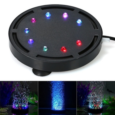 Lámpara LED de acuario de colores, 12/9LED, que brilla en la oscuridad, impermeable, Burbuja de oxígeno, decoración para Accesorios para tanque de peces ► Foto 1/6