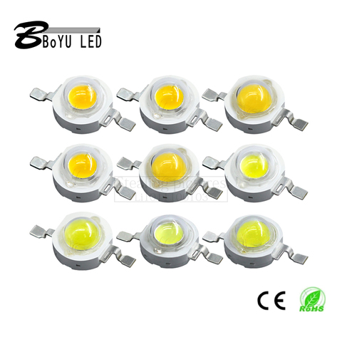 Lámpara de chip LED CREE de alta potencia, 100 Uds., 1W, 3W, cuentas, luz blanca, rojo, verde, azul, amarillo, espectro completo, ultravioleta, infrarrojo, 1/3/5W ► Foto 1/6