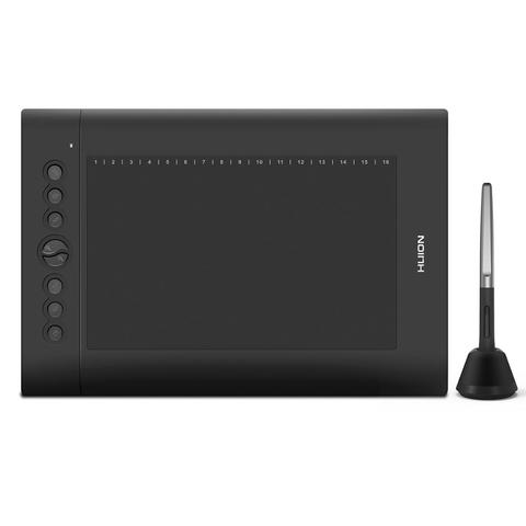 HUION H610 PRO V2 dibujo gráfico tableta Digital 8192 niveles ± 60 ° función de inclinación Pluma sin batería con 8 pulsaciones 16 teclas suaves ► Foto 1/6