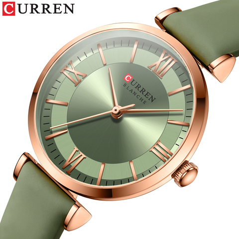 CURREN 2022 nueva marca de lujo relojes para las mujeres cuarzo Simple de cuero reloj mujer elegante pulsera ► Foto 1/6