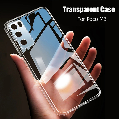 Funda transparente para teléfono Xiaomi Poco M3, carcasa Simple y delgada suave de TPU transparente para Poco M3 PocoM3 ► Foto 1/3