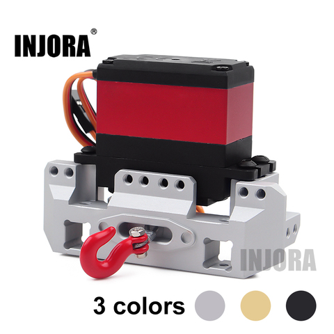 INJORA Metal frente soporte para servomotor 25T engranaje de dirección Servo cabrestante rueda para 1/10 coche trepador de control remoto Traxxas TRX4 ► Foto 1/6