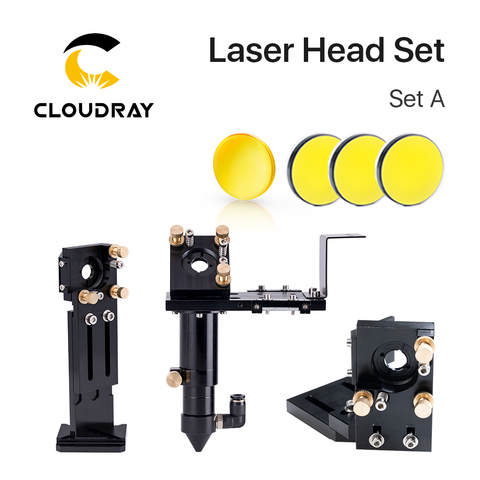 Cloudray Serie E: conjunto de cabezales láser CO2 + 1 Uds. Lente de enfoque + 3 uds Si/espejos Mo para piezas de máquina cortadora de grabado ► Foto 1/6