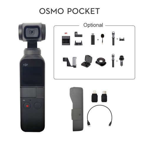 DJI Osmo Pocket-cámara de mano estabilizada de 3 ejes con Smartphone, 4K, 60fps, Kit de expansión con opción de vídeo, tarjeta Micro SD, disponible ► Foto 1/6