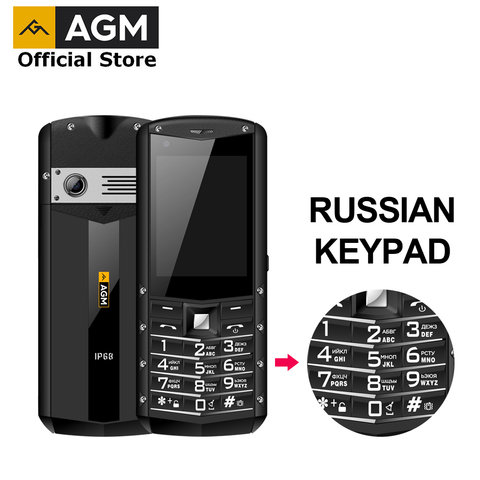 AGM-teléfono móvil M5 con teclado ruso, sistema operativo Android simplificado, 4G, LTE, pantalla táctil tipo C, IP68, resistente al agua, 2,8 pulgadas ► Foto 1/6