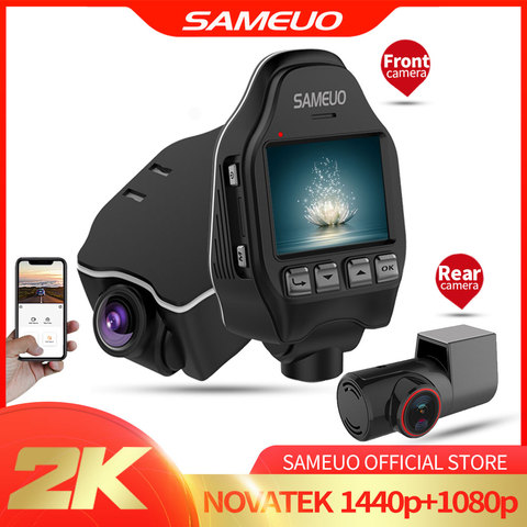 Sameuo-Cámara de salpicadero U600 2K, videocámara de visión trasera, grabadora de vídeo, Dashcam automático, WIFI, 1080P, Dvr inverso, Monitor de aparcamiento 24H ► Foto 1/6