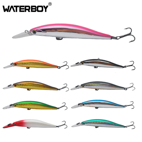 WATERBOY-señuelo de pesca para pececillos, cebo Artificial duro, biónico, ojos 3D, Wobblers de pesca, aparejos de plástico Crankbait ► Foto 1/6