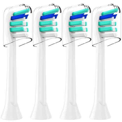 Cabezales de cepillo de dientes con cubiertas protectoras para Philips Sonicare, cabezales de repuesto para cepillo, aptos para Philips Diamond Clean 2 Series, 4 Uds. ► Foto 1/6