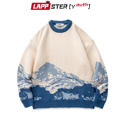 LAPPSTER jóvenes hombres Harajuku de montaña suéteres de invierno 2022 Pullover hombre de coreano jersey a la moda de las mujeres ropa Vintage ► Foto 1/6