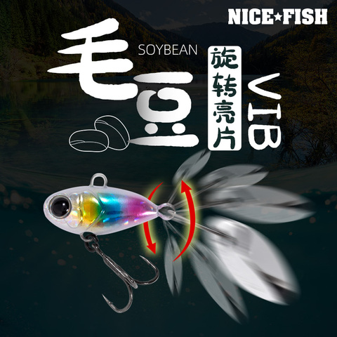 NICEFISH-Cebo giratorio de pesca Edamame, con lentejuelas, 7g12g16.5g, VIB Lu Ya, cebo largo de lubina, boca envuelta, cebo falso especial para matar ► Foto 1/6