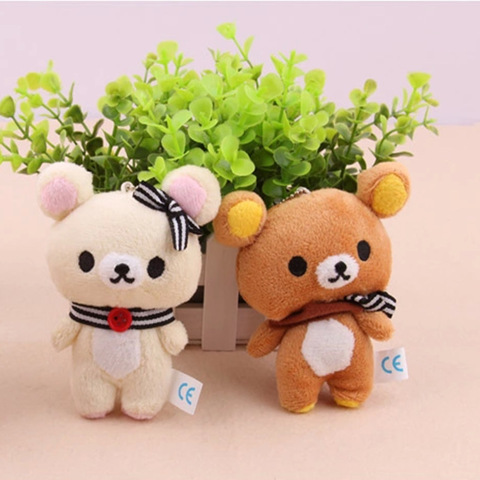 1 Uds Kawaii de pie 11CM amante Oso de felpa rilakkuma peluche, muñeca de figura suave, llavero diseño dije pendiente juguete ► Foto 1/3