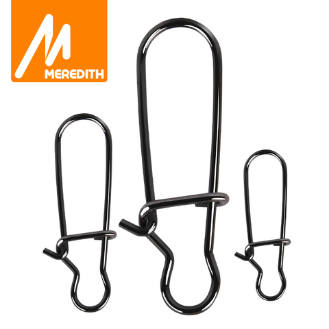 MEREDITH-gancho de acero inoxidable de 50 Uds., enganche rápido de bloqueo, anillos giratorios, broches de seguridad, Conector de gancho pesca ► Foto 1/6