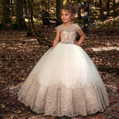 2022 Formal dama de honor vestido de ropa para niños niñas de encaje Retro princesa vestido niña vestido de fiesta y traje de boda Vestidos ► Foto 1/6