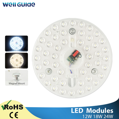 Módulo LED, lámpara de techo, minimódulo, reemplazo de accesorio, fuente magnética, Bombilla de placa de luz de larga vida, 220V, 12W, 18W, 24W ► Foto 1/6