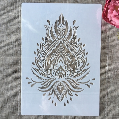 Tótem de pluma de Mandala A4, 29cm, plantillas de pared de pintura, libro de recortes colorear, plantilla decorativa de álbum en relieve ► Foto 1/1