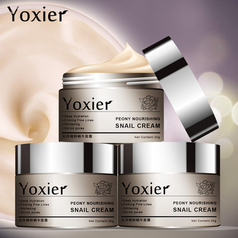 Yoxier-crema nutritiva de caracol para el cuidado de la piel, crema para arrugas, blanqueamiento, Aceite hidratante, 3 unids/lote ► Foto 1/6